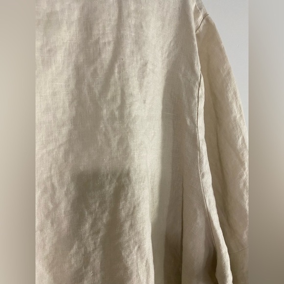 Cynthia Rawley - Tan Linen Ruffle Blouse - Picture 8 of 12